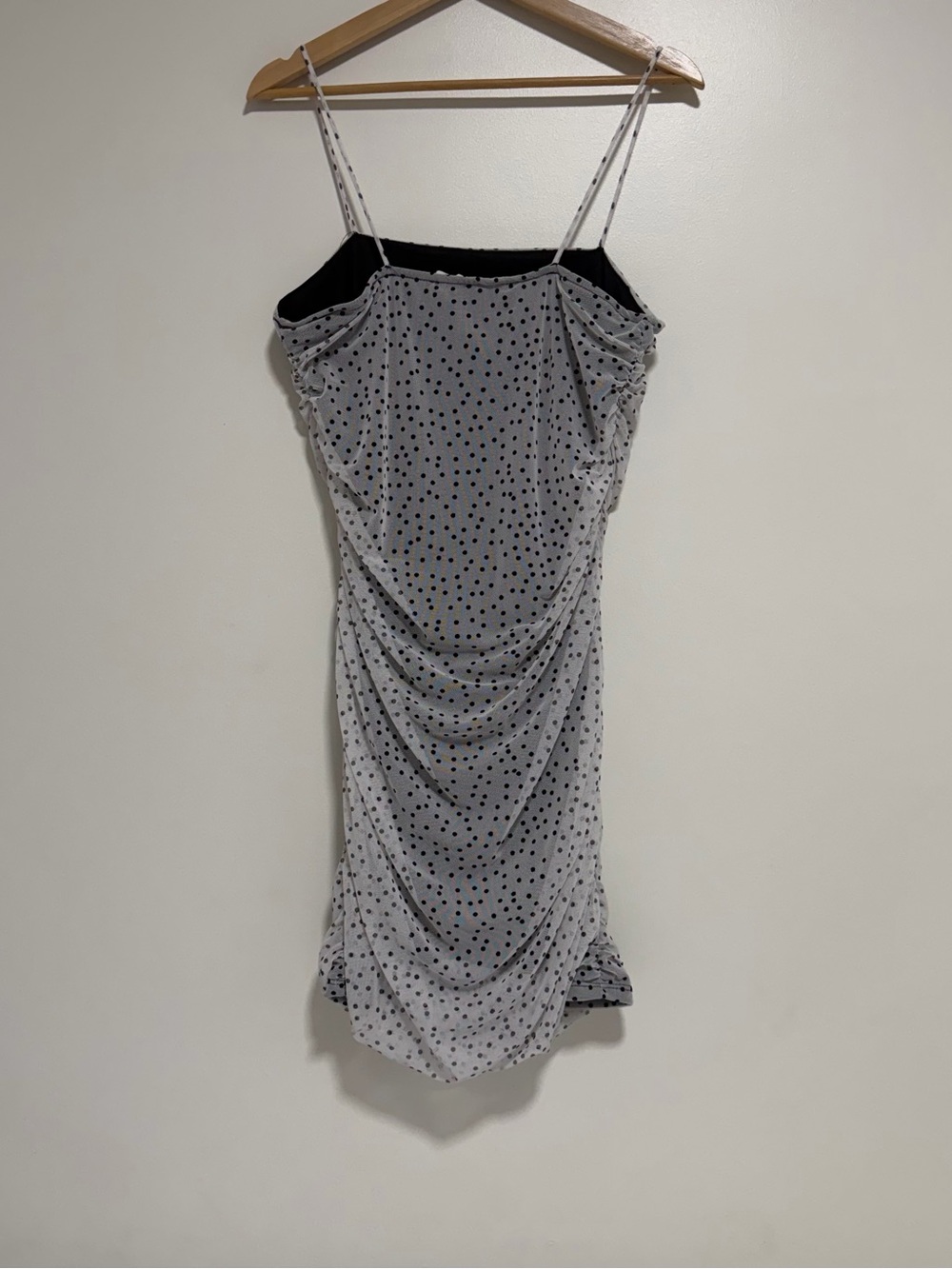 Ripe Polka Dot Mesh Ruched Mini Dress - Size XL - Picture 5 of 7